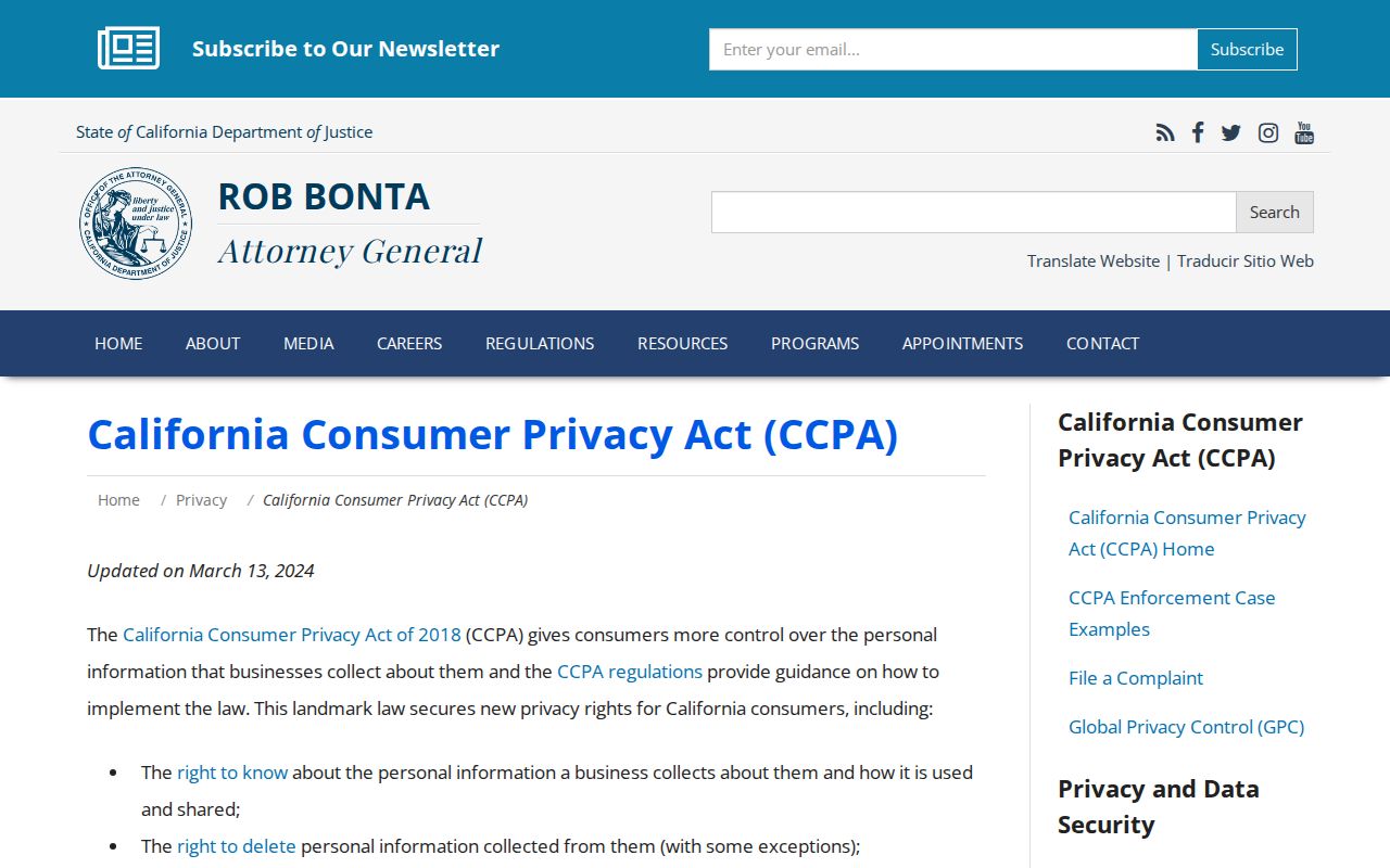 Brawley neighbors view of California consumer privacy guidance