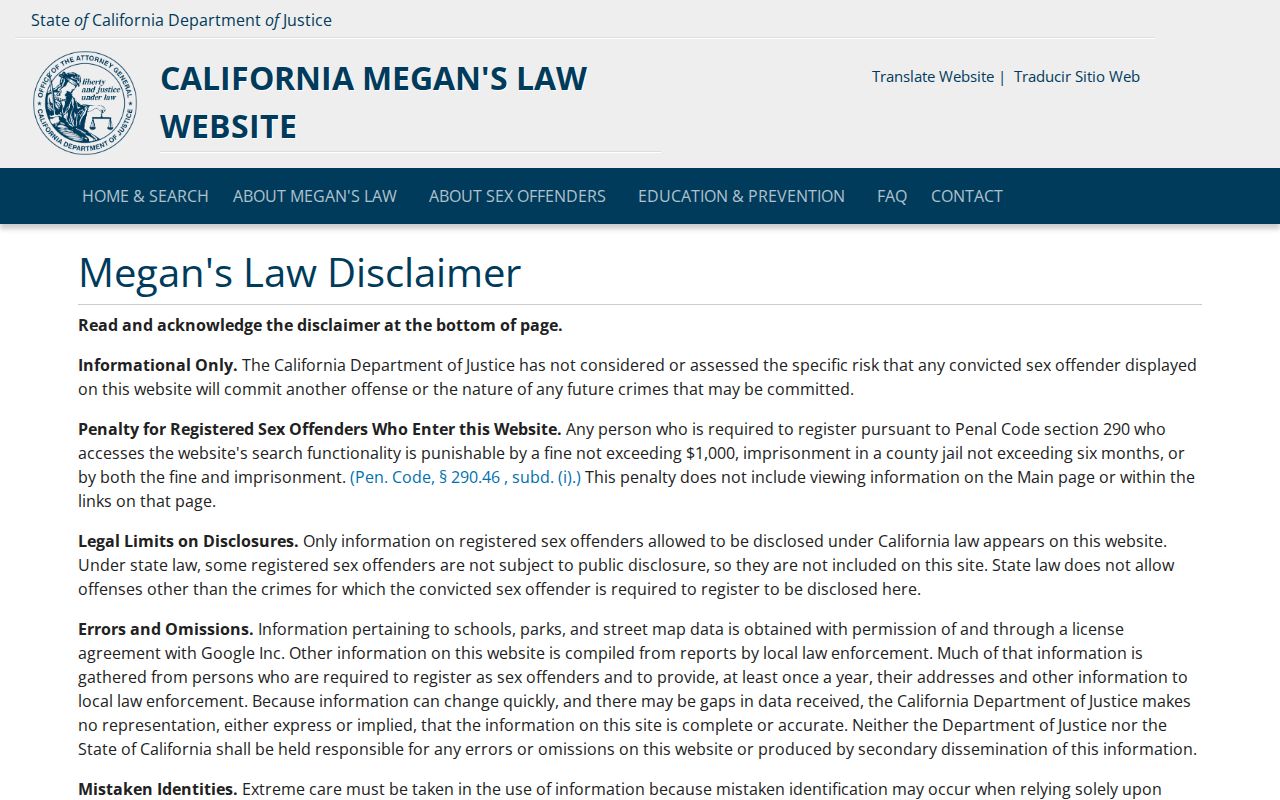 Brawley neighbors view of California Megan’s Law registry