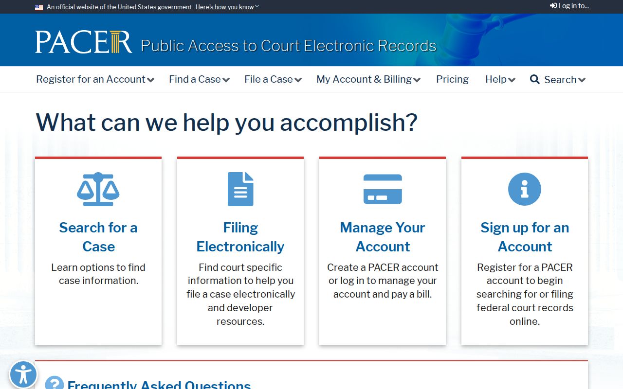 Brawley resident lookup view of PACER federal court records