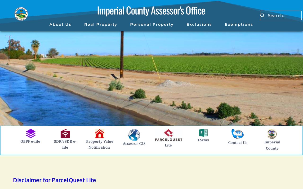 Brawley street directory view of ParcelQuest Lite access and usage limits